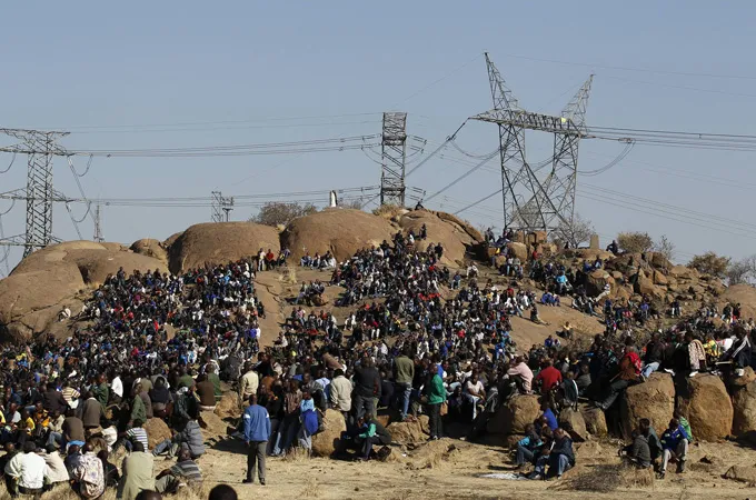 protests South African mines