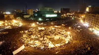 Five years ago, Egyptians joined the Arab Spring by taking to the streets to demand that President Hosni Mubarak stand down [Reuters]
