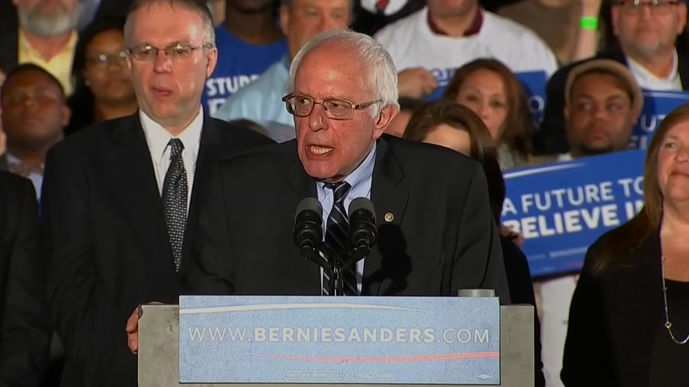 Sanders continues to campaign mainly against rising inequality and a “corrupt campaign finance system” [Al Jazeera]