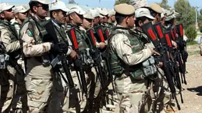 Peshmerga fighters take part in a training session with coalition forces in a training camp in Erbil, March 9 [Reuters]
