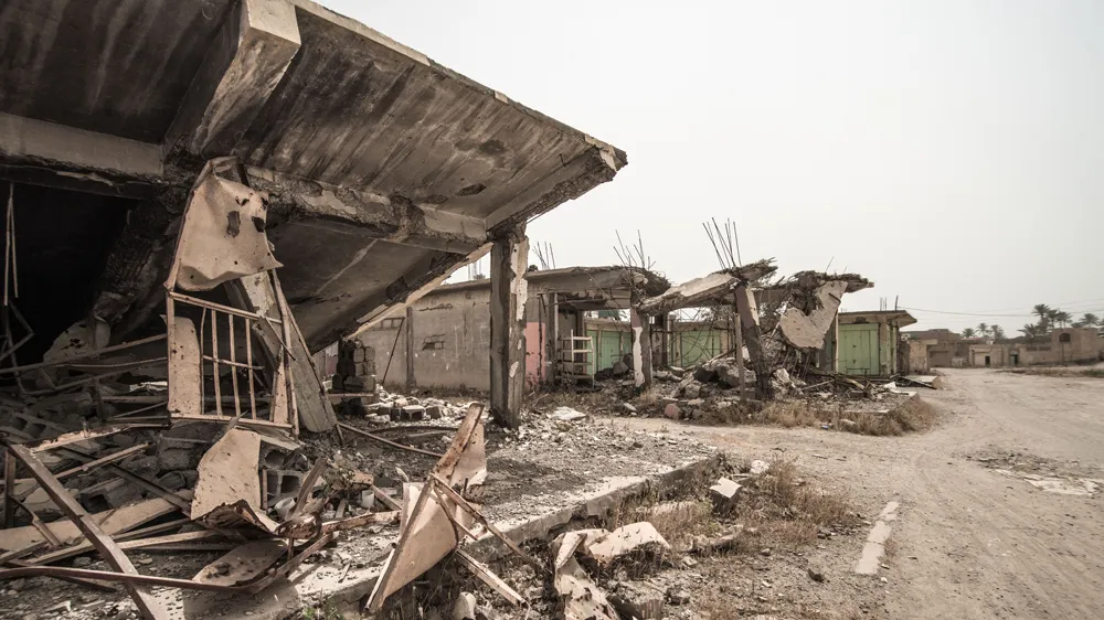 The destruction caused by all sides during the occupation and liberation of Saadiya has brought the local economy to a standstill [Tommy Trenchard/Oxfam/Al Jazeera] 