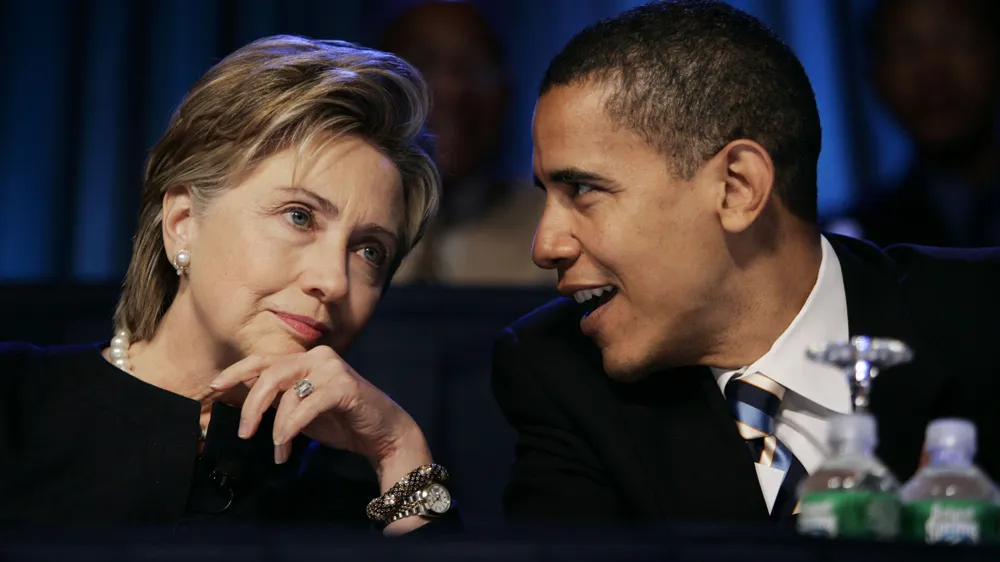 Hillary Clinton found Barack Obama emerge as her only serious opponent during her first presidential run [Evan Vucc/AP]