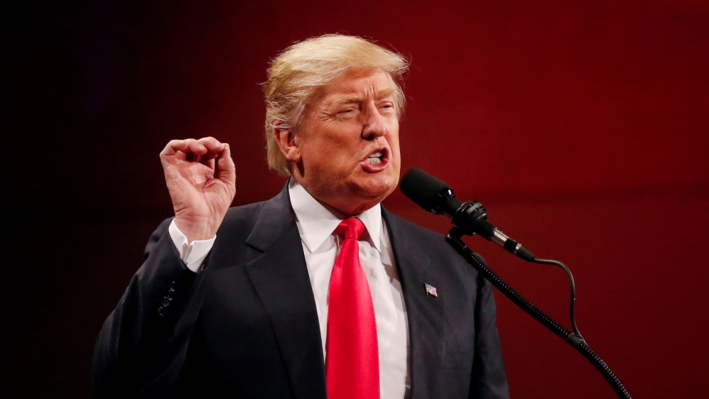 U.S. President-elect Donald Trump speaks at the USA Thank You Tour event at the Iowa Events Center in Des Moines, Iowa