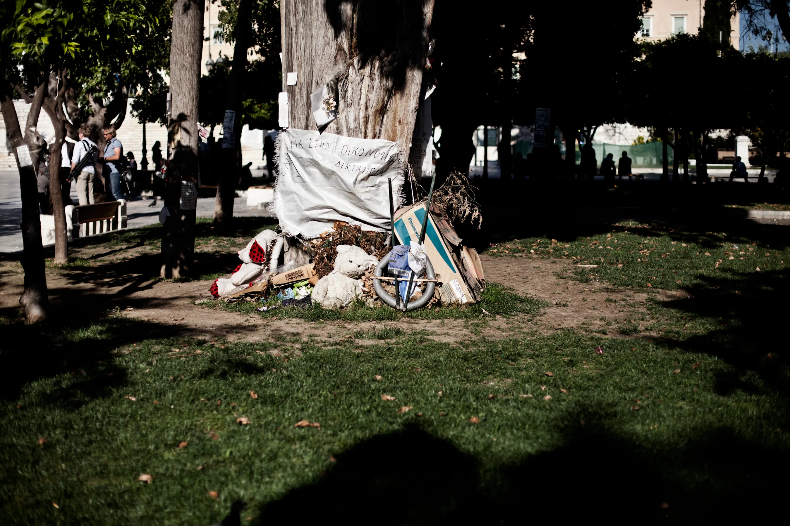 The place where Dimitris Christoulas committed suicide [Paulo Siqueira/Al Jazeera]