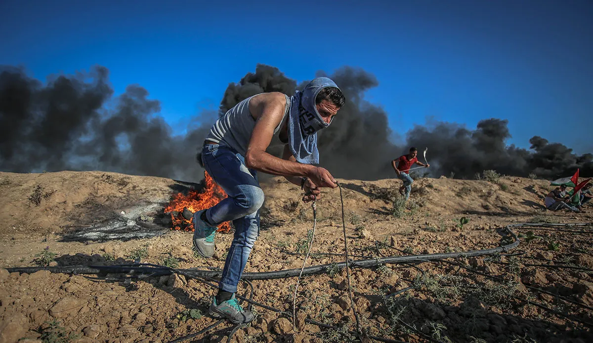 Palestinians protest on Gaza''s border with Israel