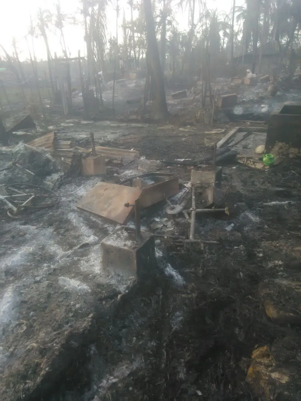 The remains of the village of Ywa Thai Kay after it was burned down. This photograph was taken on August 30 by Ahmed, who spoke to Al Jazeera under a pseudonym
