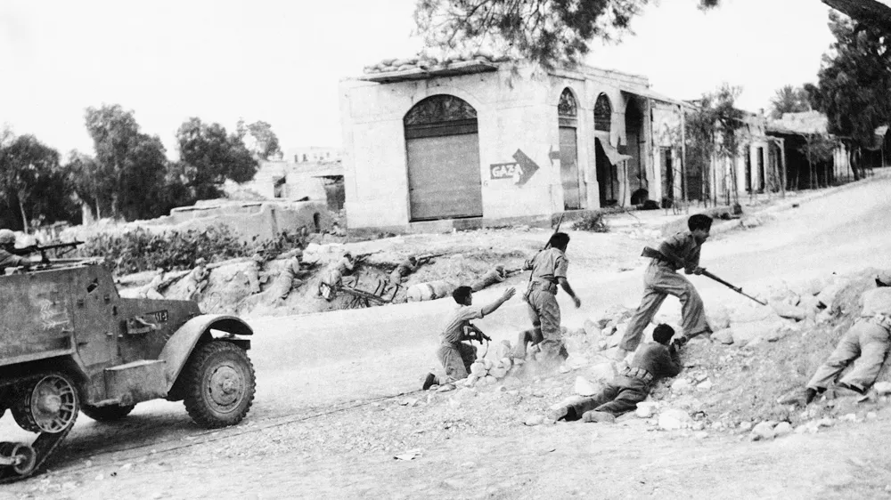 A detachment of Jewish soldiers attacks a small village in the Negev area in 1949 [AP]