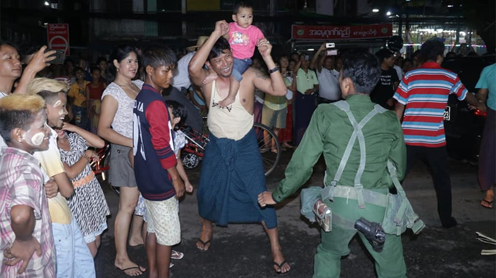 The Peacock Generation’s performances which made fun of the military found a ready audience on the streets of Yangon.