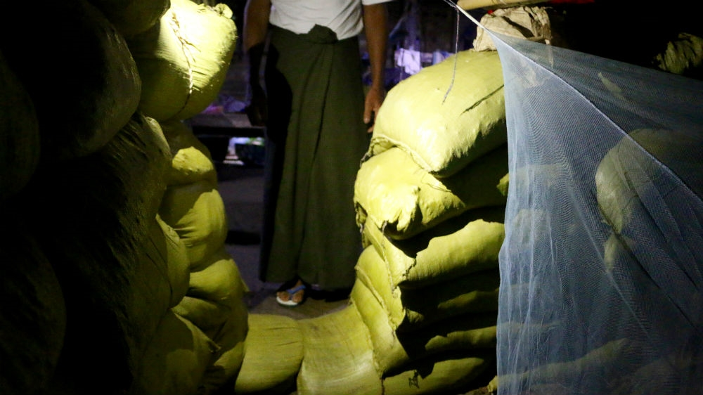 A bunker in downtown Mrauk Oo downtown, in September 2019