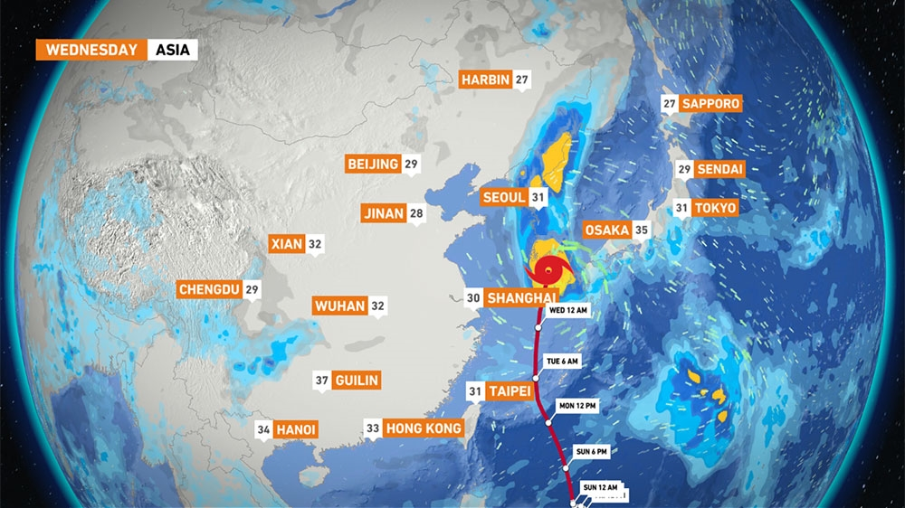 Typhoon Maysak strengthens as it heads towards South Korea