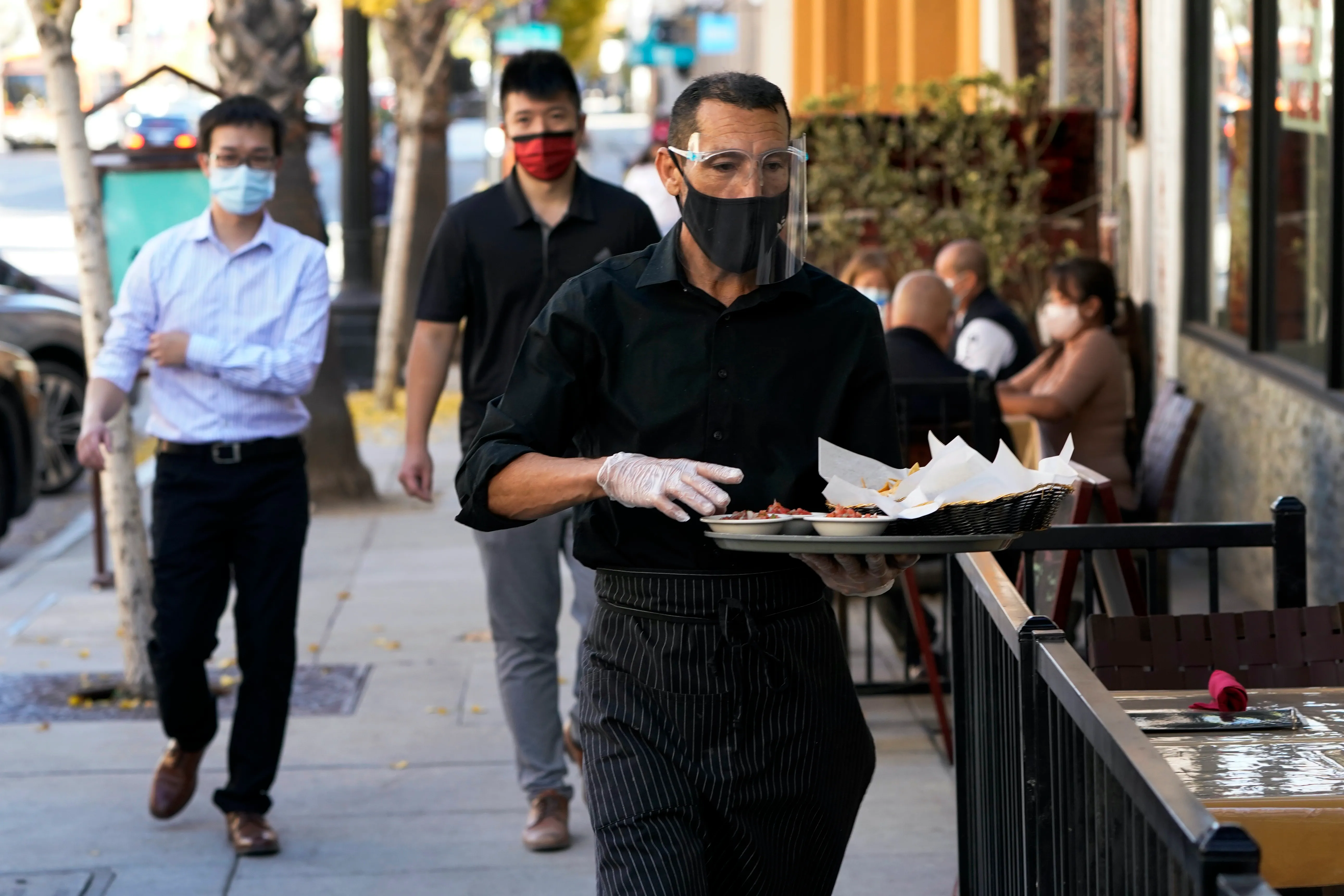 The United States service sector, which employees millions of Americans, saw a decline in growth in February after pulling back from a January boost [File: Marcio Jose Sanchez/AP Photo]